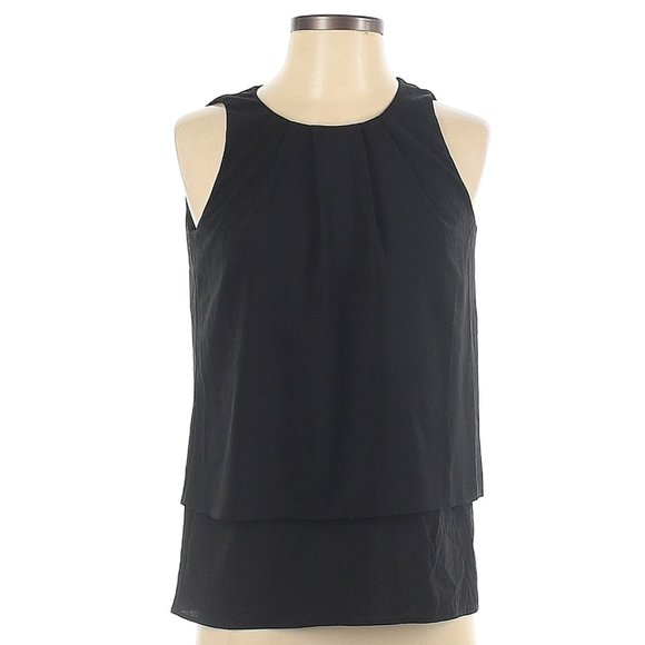 🐦‍⬛J. Crew Factory Black Tiered Sleeveless Top - Picture 1 of 4